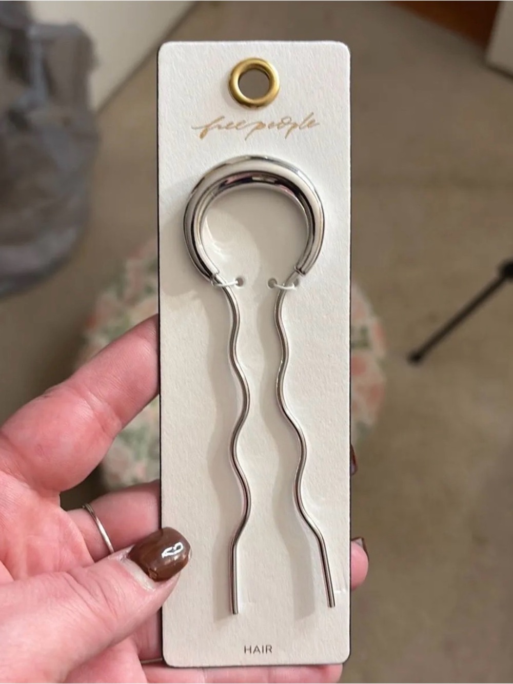 Free People- Silver Wavy Metal Hair Pins- NWT!